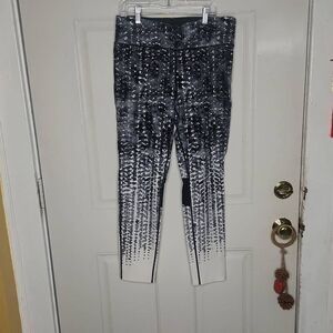 Calvin Klein performance black and white fitness leggings women's size L